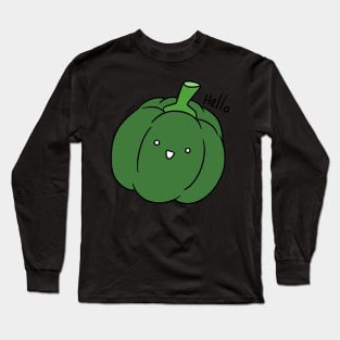 Hello Green Pepper Long Sleeve T-Shirt